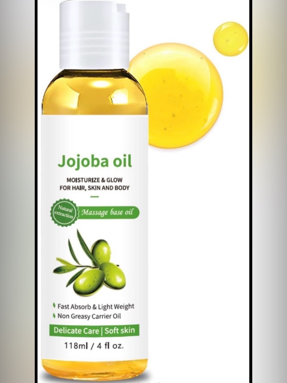 NEW! Moroccan Jojoba Oil Moisturize & Glow Massage Oil - 118ml